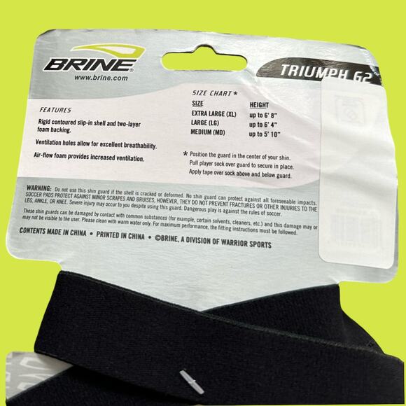 Brine Triumph G2 Shin Guard Soccer Size XL NWT Black Adult - Picture 4 of 4